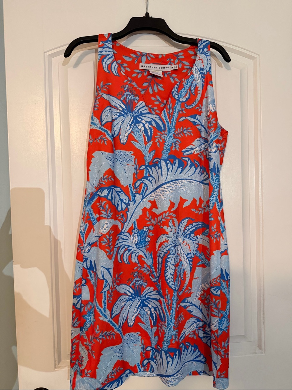 Gretchen Scott Designs Orange & Blue Tropical Tank Dress
